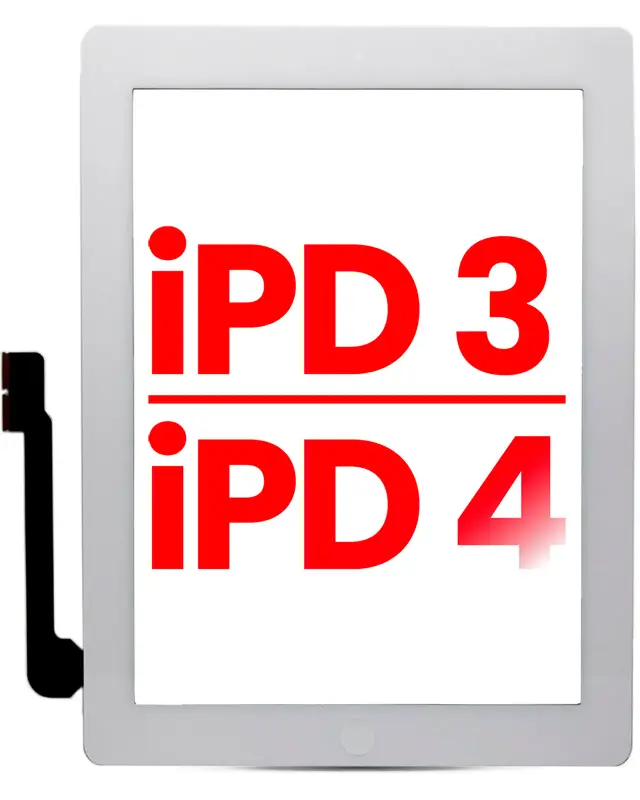 Vitre tactile pour Apple iPad 3 / iPad 4 (Home Button Pre-Installed For iPad 3) (compatible premium, blanc)