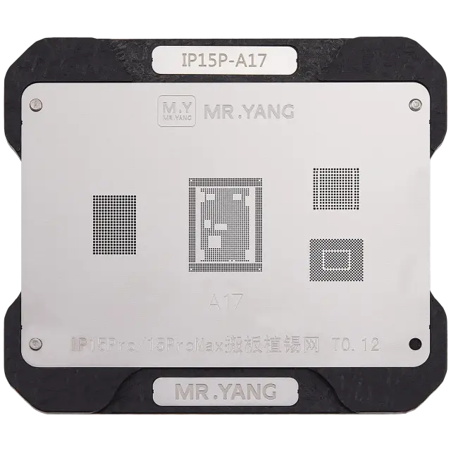 Pochoir de transfert de carte et plateforme de cadre intermédiaire M.Y A17 — iPhone 15 Pro / 15 Pro Max