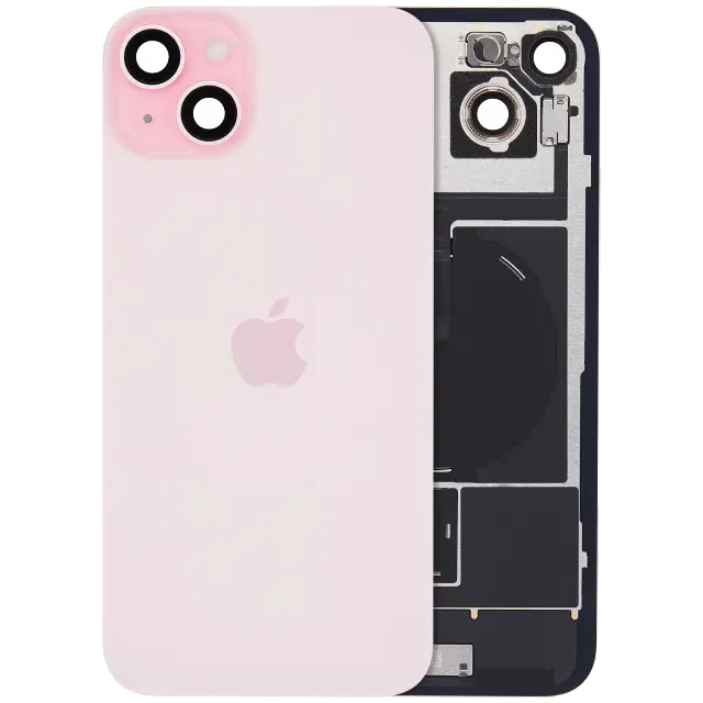Vitre arrière avec MagSafe, NFC et nappe flash pour Apple IPhone 15 Plus (origine, rose)