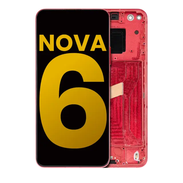 Écran LCD avec châssis pour Huawei Nova 6 5G (reconditionné, rouge)