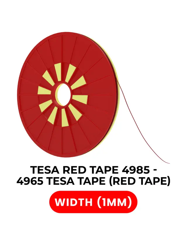 Ruban adhésif double face polyester rouge tesa 4965 — 1 mm × 25 m