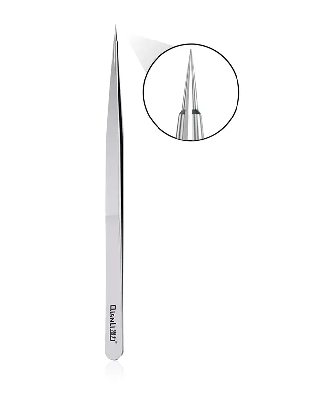 Pince brucelles faite main en inox amagnétique Qianli iNeeZy (argent, fine)