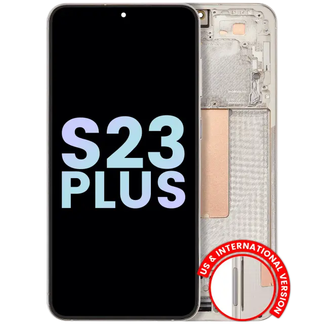 Écran OLED avec châssis pour Samsung Galaxy S23 Plus 5G (version US & internationale, pack service origine, Cream)