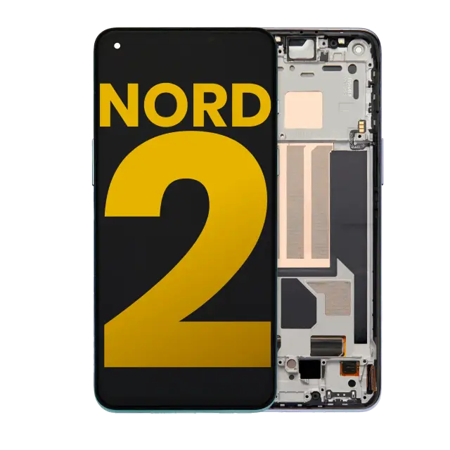 Écran OLED avec châssis pour OnePlus Nord 2 5G (reconditionné, Gray Sierra)