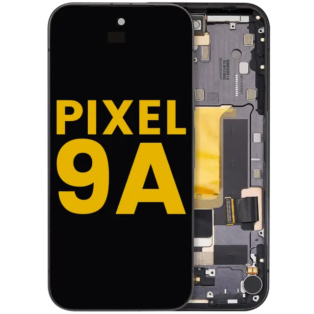 Écran OLED avec châssis et capteur d’empreintes pour Google Pixel 9A (reconditionné, Obsidian)