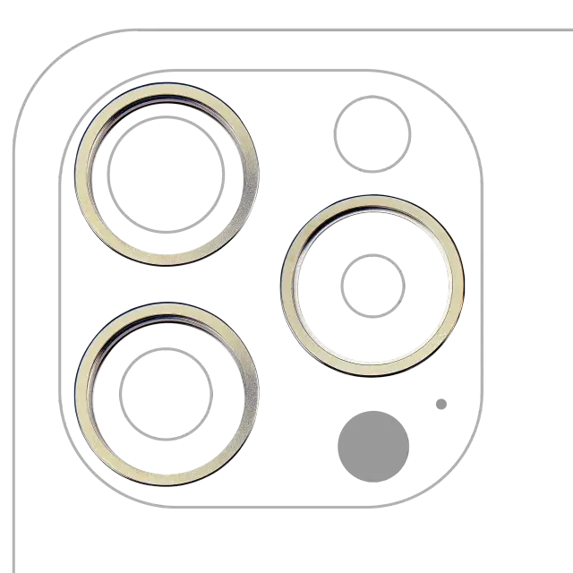 Anneau de contour de caméra arrière pour Apple iPhone 15 Pro Max (titane naturel, lot de 3)