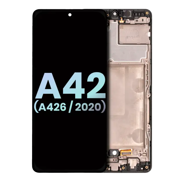 Écran OLED avec châssis pour Samsung Galaxy A42 5G (A426 / 2020) (pack service origine, Prism Dot Black)