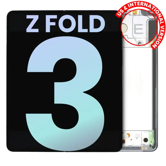 Écran OLED intérieur avec châssis pour Samsung Galaxy Z Fold 3 5G (version US & internationale, pack service origine, Phantom Silver)