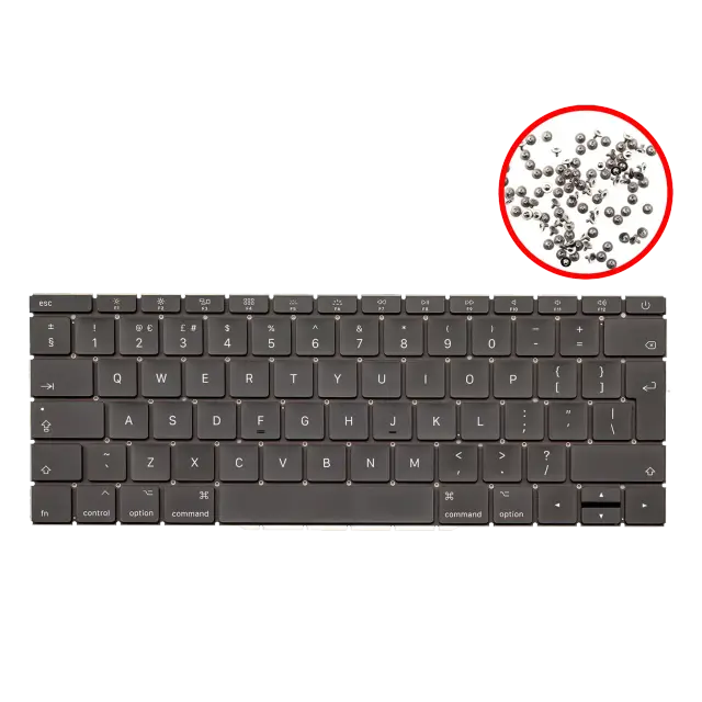 Clavier rétroéclairé avec vis pour Apple MacBook Pro 13" A1708 (2016-2017) (anglais UK)