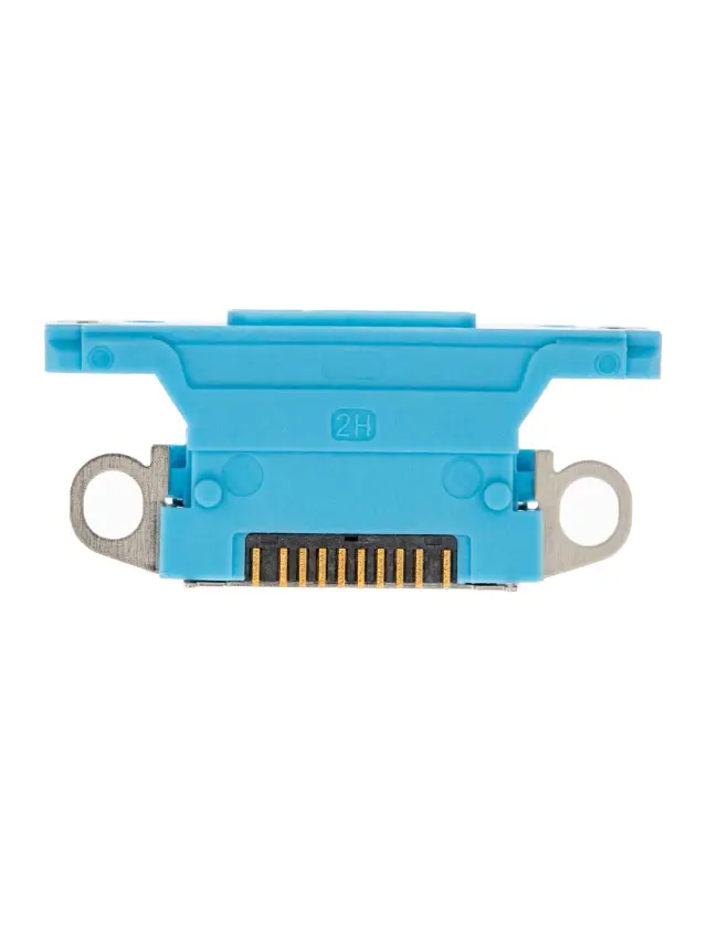 Connecteur de charge nu à souder pour Apple iPhone XR (bleu, lot de 10)