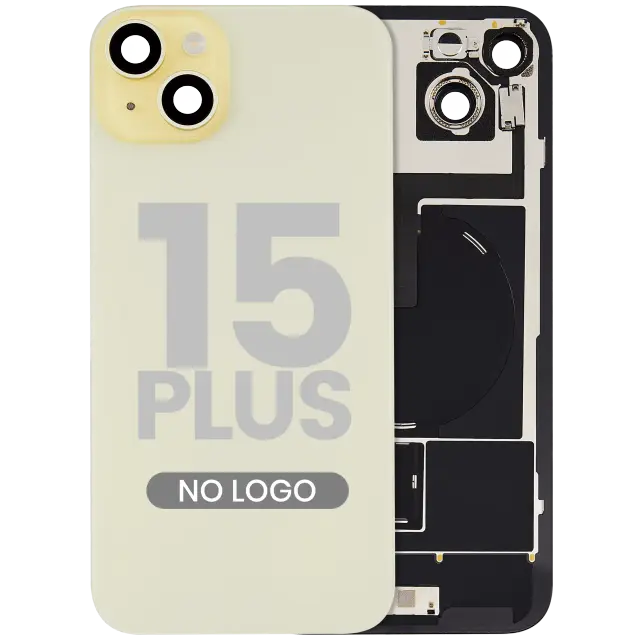 Vitre arrière pour Apple iPhone 15 Plus (sans logo, jaune) — réf. 107082130564