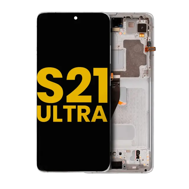 Écran OLED avec châssis pour Samsung Galaxy S21 Ultra 5G (reconditionné, Phantom Silver)