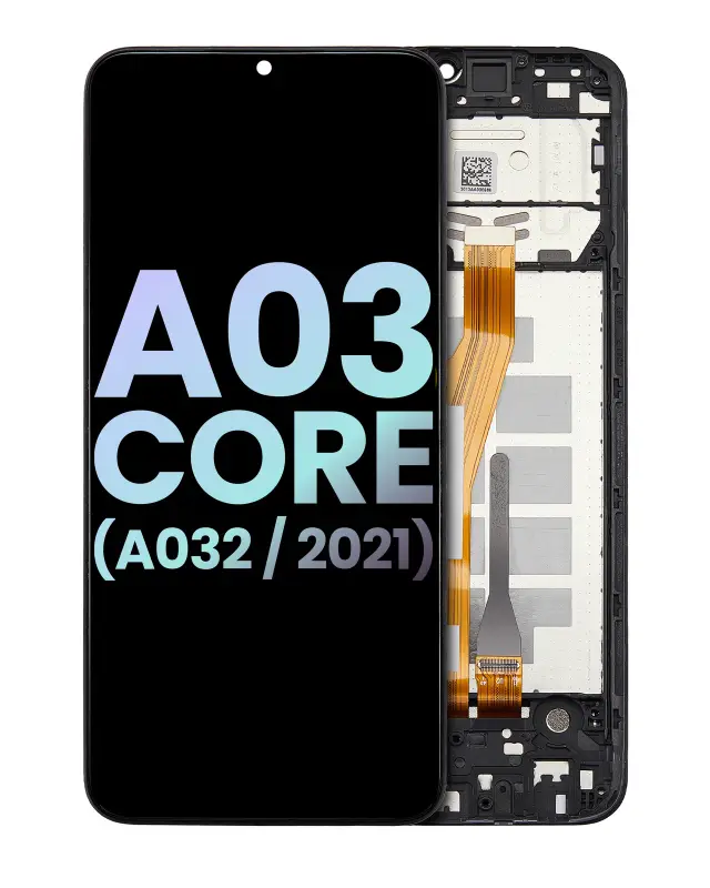 Écran LCD avec châssis pour Samsung Galaxy A03 Core (A032 / 2021) (pack service origine, noir)