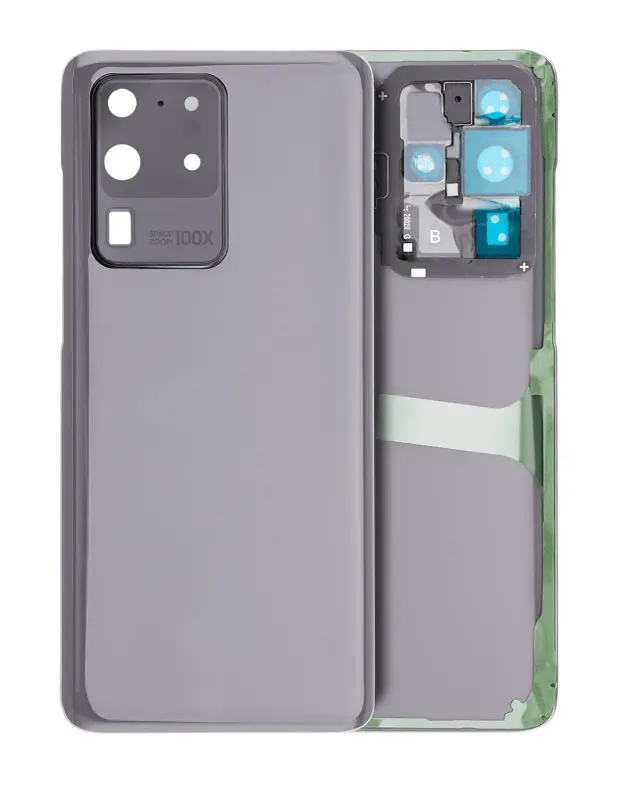 Vitre arrière pour Samsung Galaxy S20 Ultra 5G (sans logo, compatible premium, Cosmic Gray)
