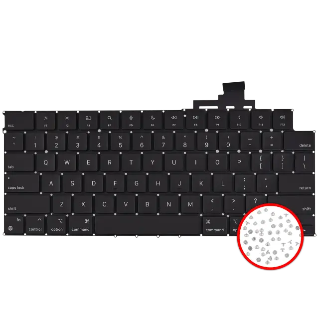 Clavier rétroéclairé avec vis pour Apple MacBook Air 13" (A3113 / mi-2024) (anglais US)