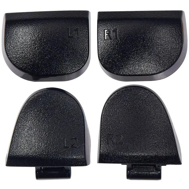 Gâchettes R1 / L1 / R2 / L2 avec ressorts pour manette Sony DualSense (PS5) — BDM-020 (noir, jeu de 8 pièces)