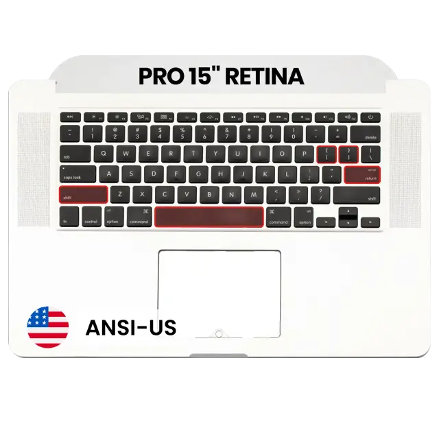 Châssis supérieur avec clavier ANSI US et microphone pour Apple MacBook Pro 15" A1398 (2012-2013) (OEM New)