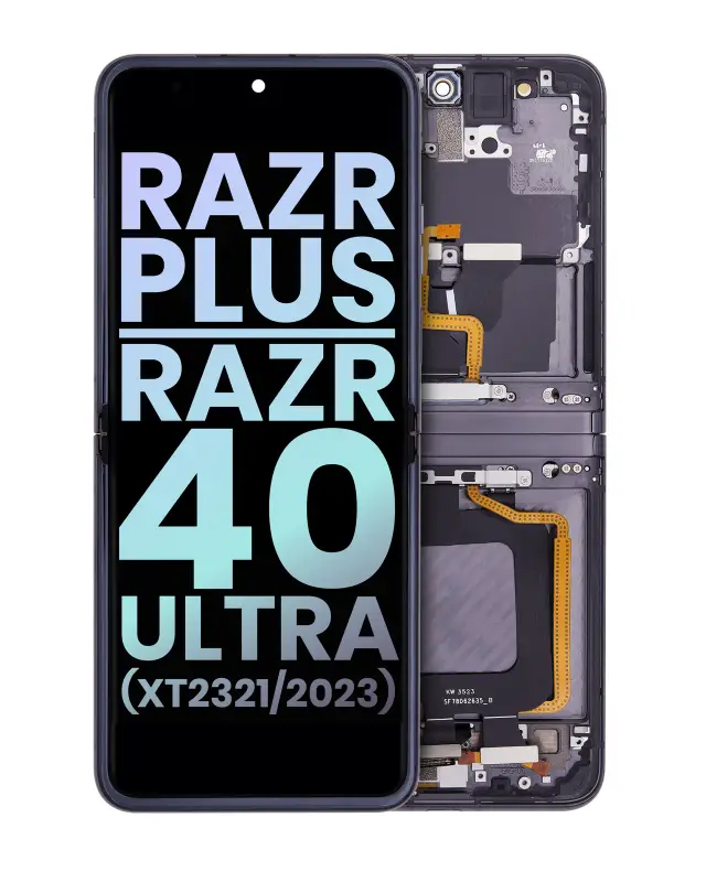 Écran OLED intérieur avec châssis pour Motorola Moto Razr Plus 2023 / Razr 40 Ultra (XT2321 / 2023) (origine, Infinite Black)