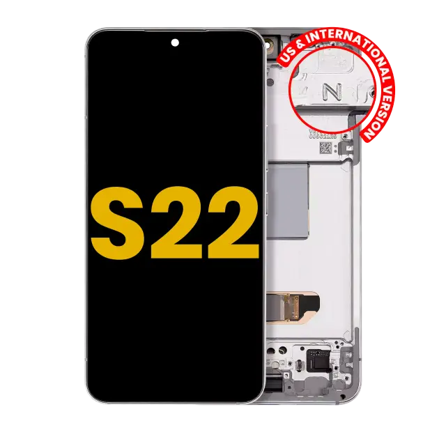 Écran OLED avec châssis pour Samsung Galaxy S22 5G (version US & internationale, reconditionné, blanc)
