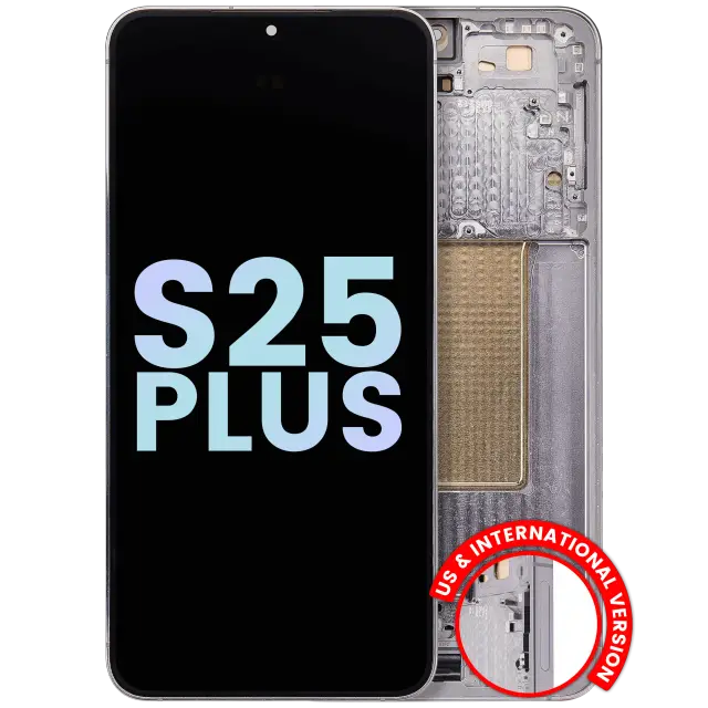 Écran OLED avec châssis pour Samsung Galaxy S25 Plus 5G (version US & internationale, pack service origine, Silver Shadow)