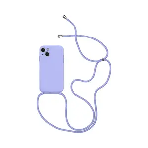 Coque Silicone avec Cordon Apple iPhone 15 Plus (04) Violet