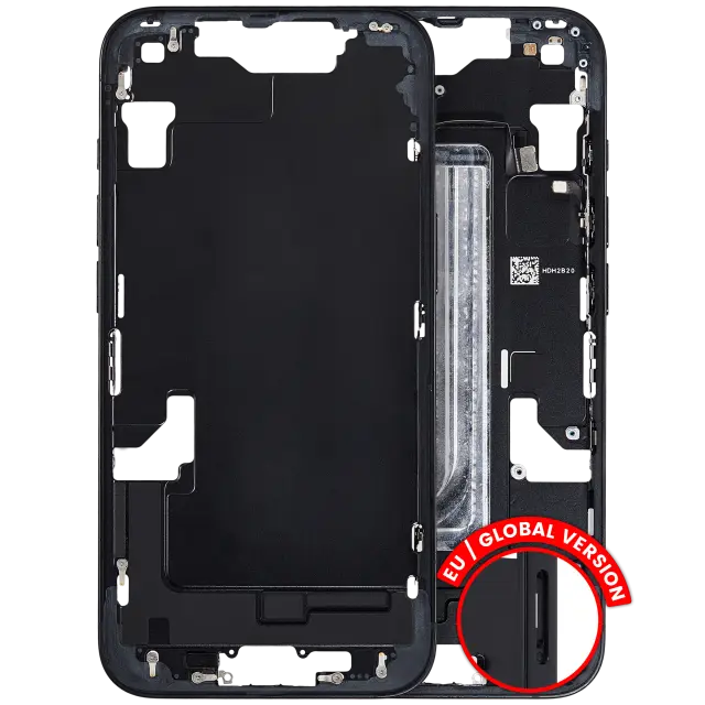 Châssis avec petits composants pour Apple iPhone 16e / 17e (version EU, origine d'occasion — grade B, noir)