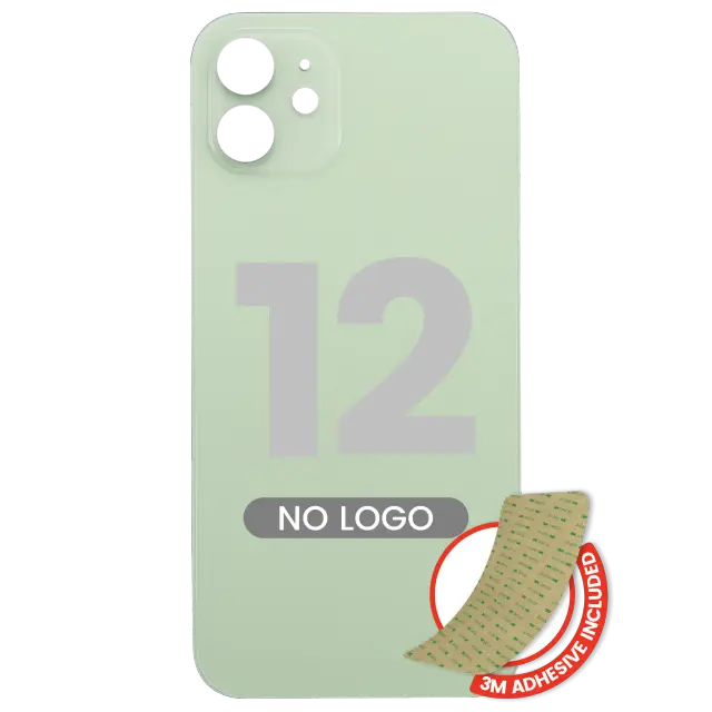Vitre arrière pour Apple iPhone 12 (No Logo / Large Camera Hole, vert)