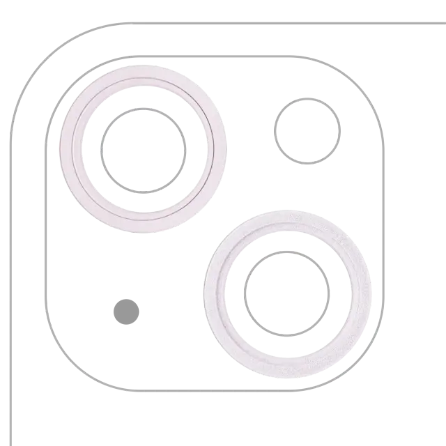 Anneau de contour de caméra arrière pour Apple iPhone 13 / 13 Mini (rose, lot de 2)