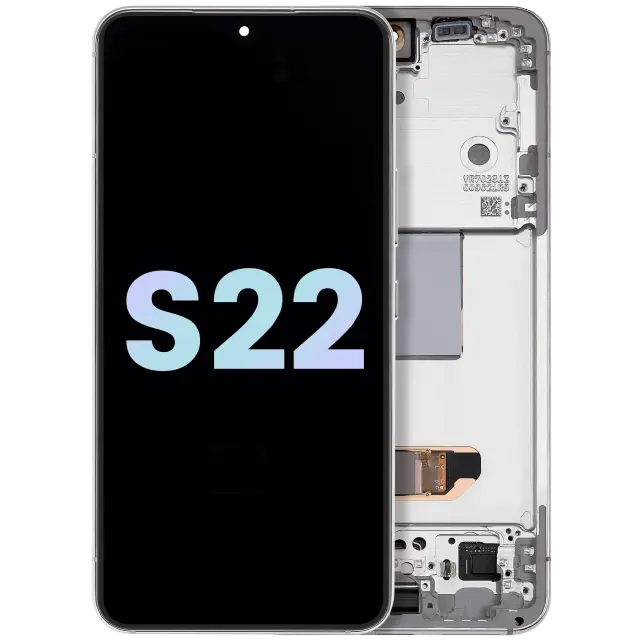 Écran OLED avec châssis pour Samsung Galaxy S22 5G (pack service origine, blanc)