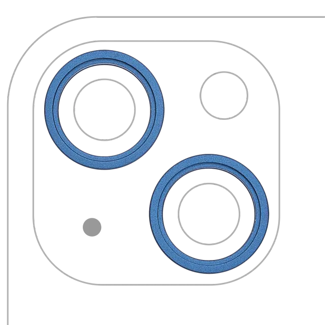 Anneau de contour de caméra arrière pour Apple iPhone 13 / 13 Mini (lot de 2, bleu, lot de 10)
