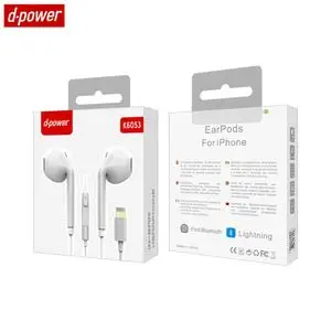 Écouteurs Filaires Lightning d-power K6053 (Bluetooth) Blanc