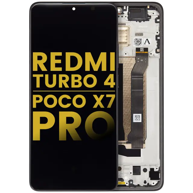 Écran OLED avec châssis pour Xiaomi Redmi Turbo 4 / Xiaomi Poco X7 Pro (reconditionné, noir)