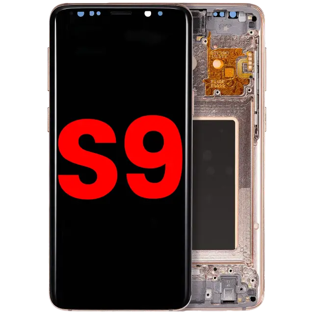 Écran OLED avec châssis pour Samsung Galaxy S9 (compatible premium, Sunrise Gold)