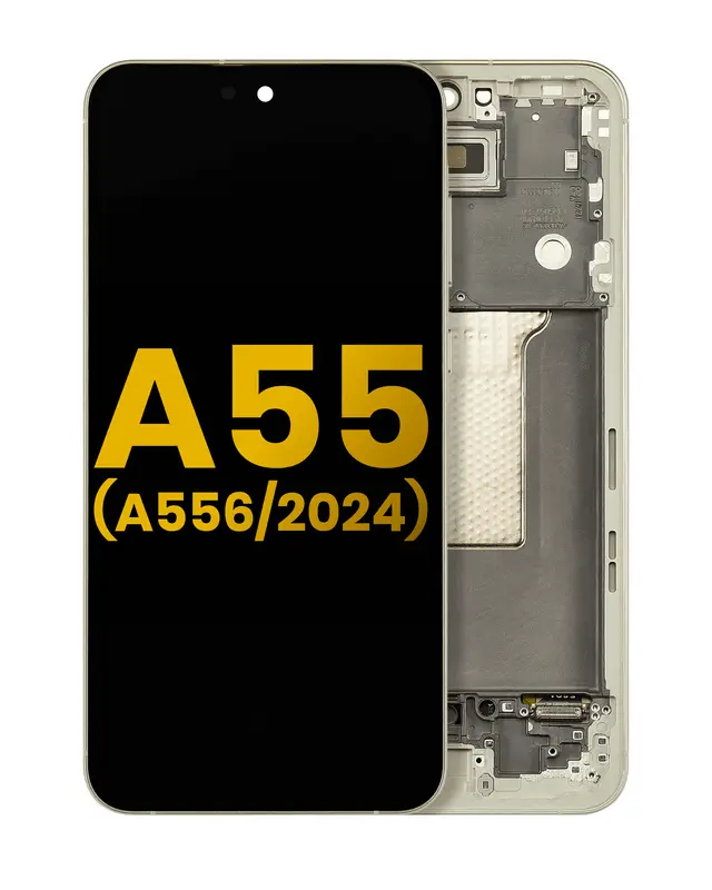 Écran OLED avec châssis pour Samsung Galaxy A55 (A556 / 2024) (reconditionné, Lemon)