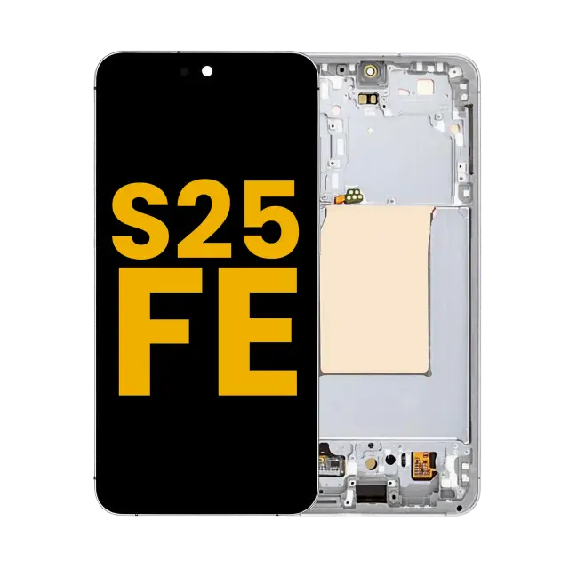 Écran OLED avec châssis pour Samsung Galaxy S25 FE 5G (version US & internationale, reconditionné, blanc)