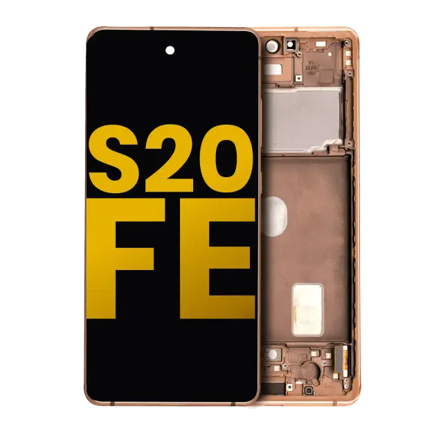 Écran OLED avec châssis pour Samsung Galaxy S20 FE 4G / 5G (reconditionné, Cloud Orange)
