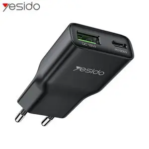 Chargeur Secteur Multi GaN Yesido YC112 USB + USB-C 20W Noir