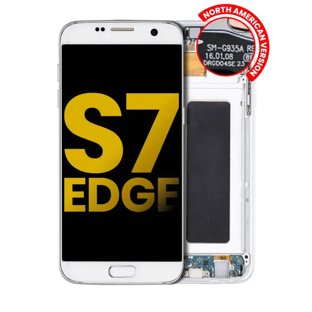 Écran OLED avec châssis pour Samsung Galaxy S7 Edge G935A (North American Version, reconditionné, White Pearl)
