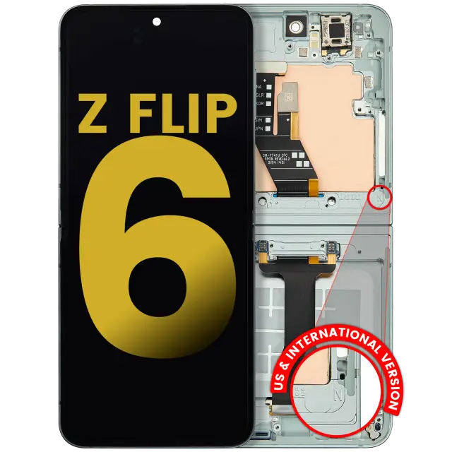 Écran OLED intérieur avec châssis pour Samsung Galaxy Z Flip 6 (F741) (version US & internationale, reconditionné, Mint)