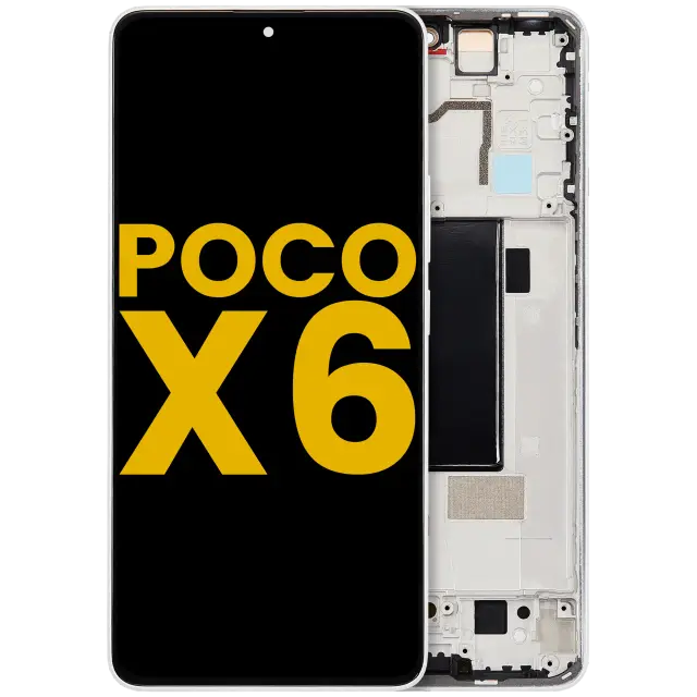 Écran OLED avec châssis pour Xiaomi Poco X6 (reconditionné, blanc)