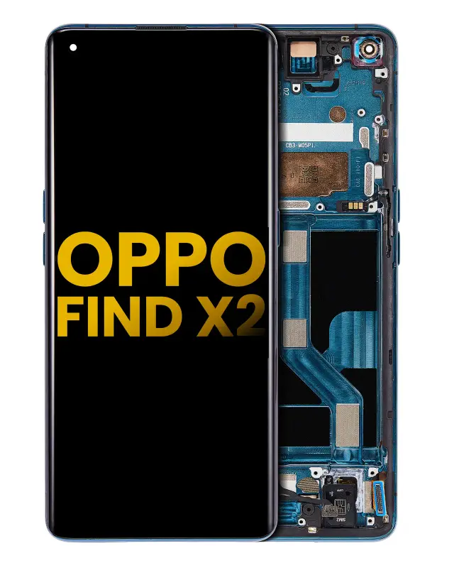 Écran OLED avec châssis pour OPPO Find X2 (reconditionné, noir)