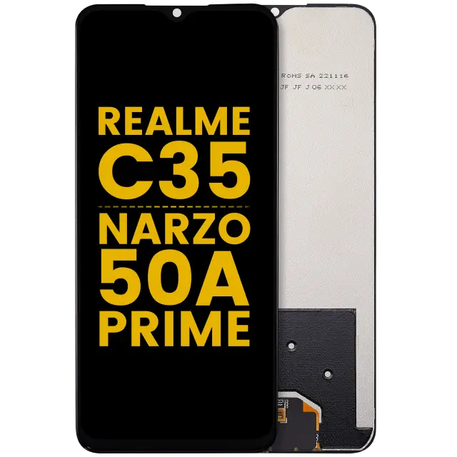 Écran LCD sans châssis pour Realme C35 / Narzo 50A Prime (reconditionné, toutes couleurs)