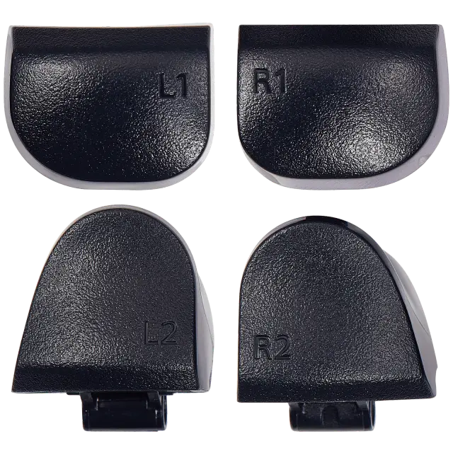 Gâchettes R1 / L1 / R2 / L2 avec ressorts pour manette Sony DualSense (PS5) — BDM-030 (noir, jeu de 8 pièces)