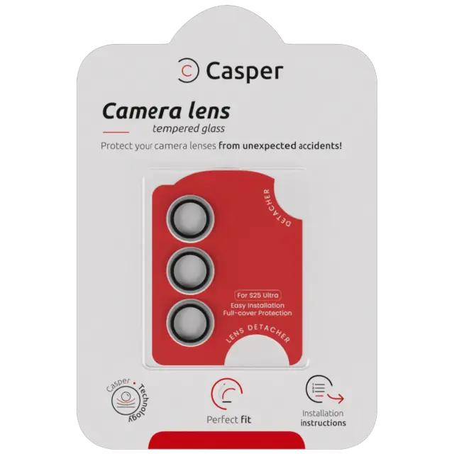 Protection de lentilles de caméra pour Samsung Galaxy S25 Ultra (Clear Rings)