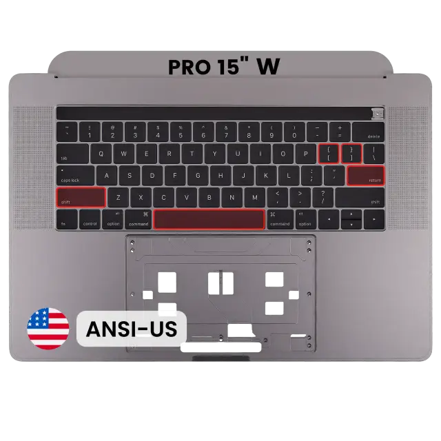 Châssis supérieur avec clavier ANSI US pour Apple MacBook Pro 15" A1707 (2016-2017) (OEM New, gris sidéral)