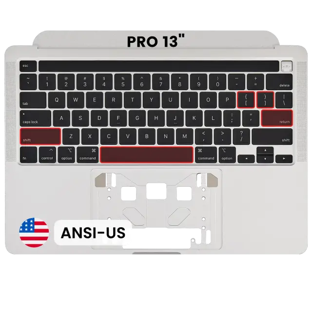 Châssis supérieur avec clavier ANSI US pour Apple MacBook Pro 13" A2251 (2020) (argent)