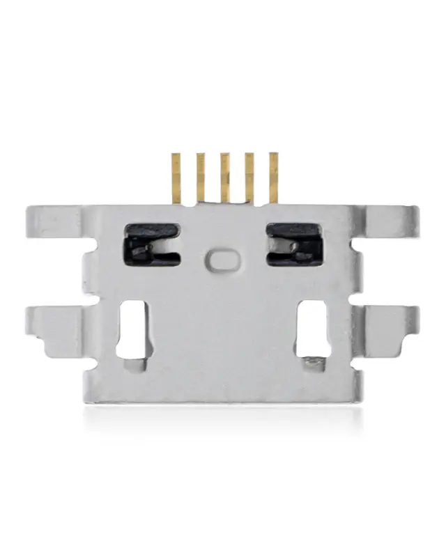 Connecteur de charge à souder — format Micro B, 5 broches, 4 points de fixation (C106)