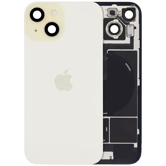Vitre arrière avec MagSafe, NFC et nappe flash pour Apple IPhone 15 (origine, jaune)