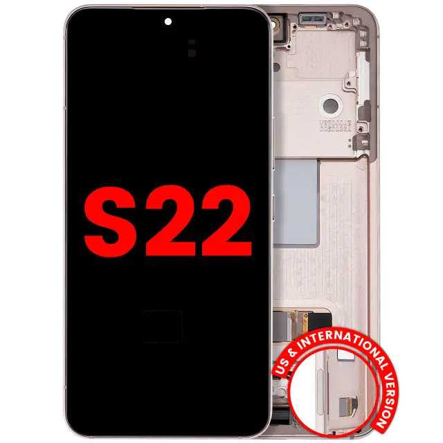 Écran OLED avec châssis pour Samsung Galaxy S22 5G (version US & internationale, compatible premium, Pink Gold)