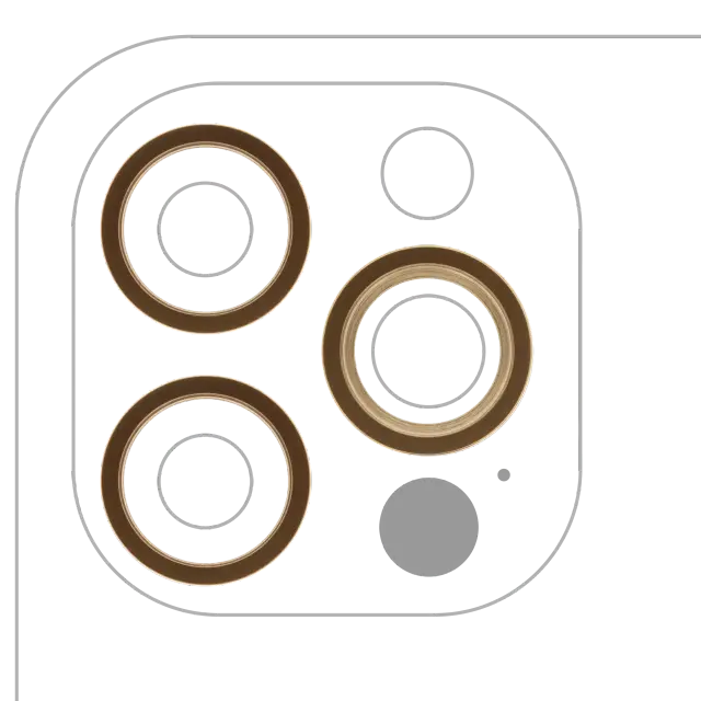 Anneau de contour de caméra arrière pour Apple iPhone 12 Pro (or, lot de 3, lot de 10)